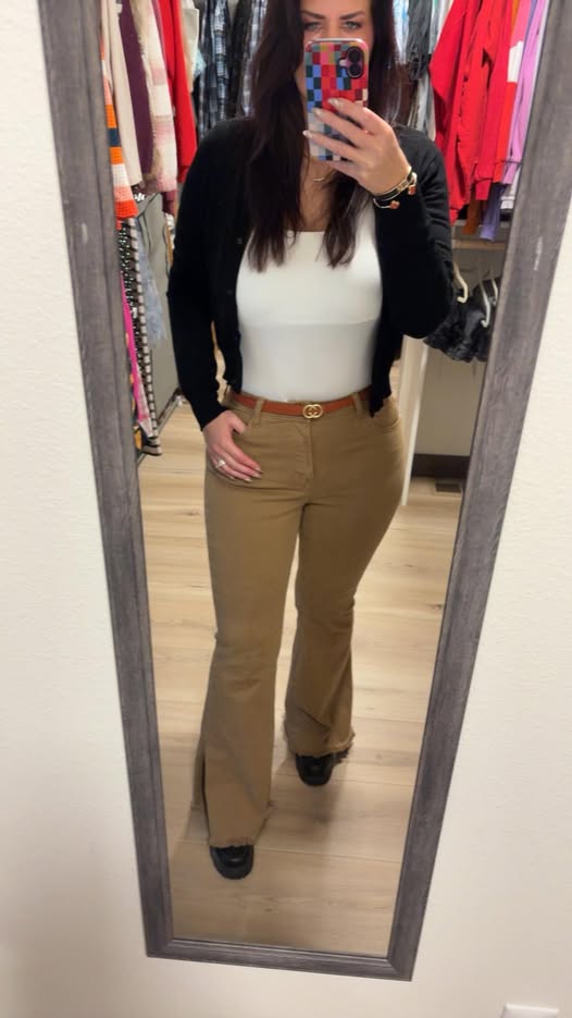 RISEN High Waist Side Slit Flare Jeans