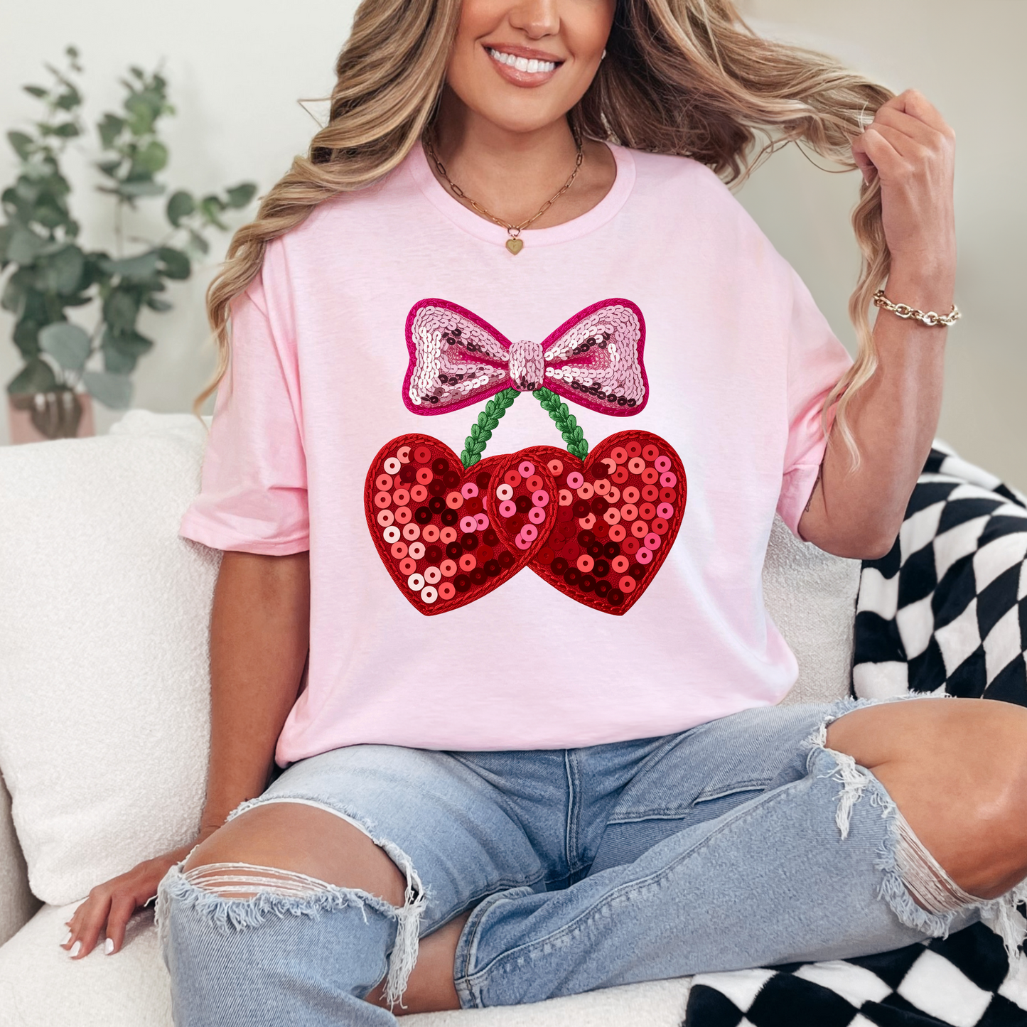 Valentines Day Cherry Tee OR Sweatshirt